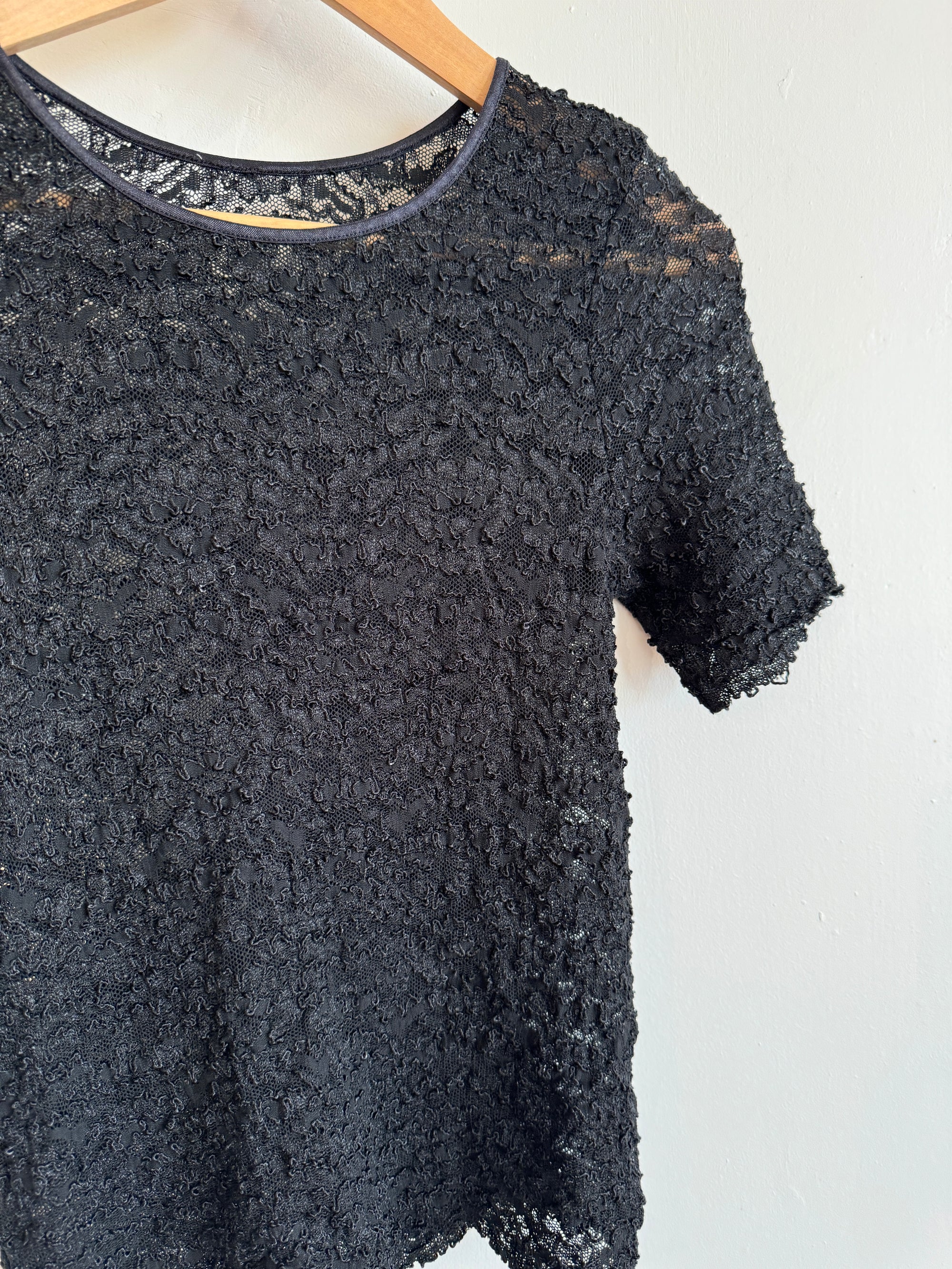 Vintage 90s Black Stretch Mesh Tee