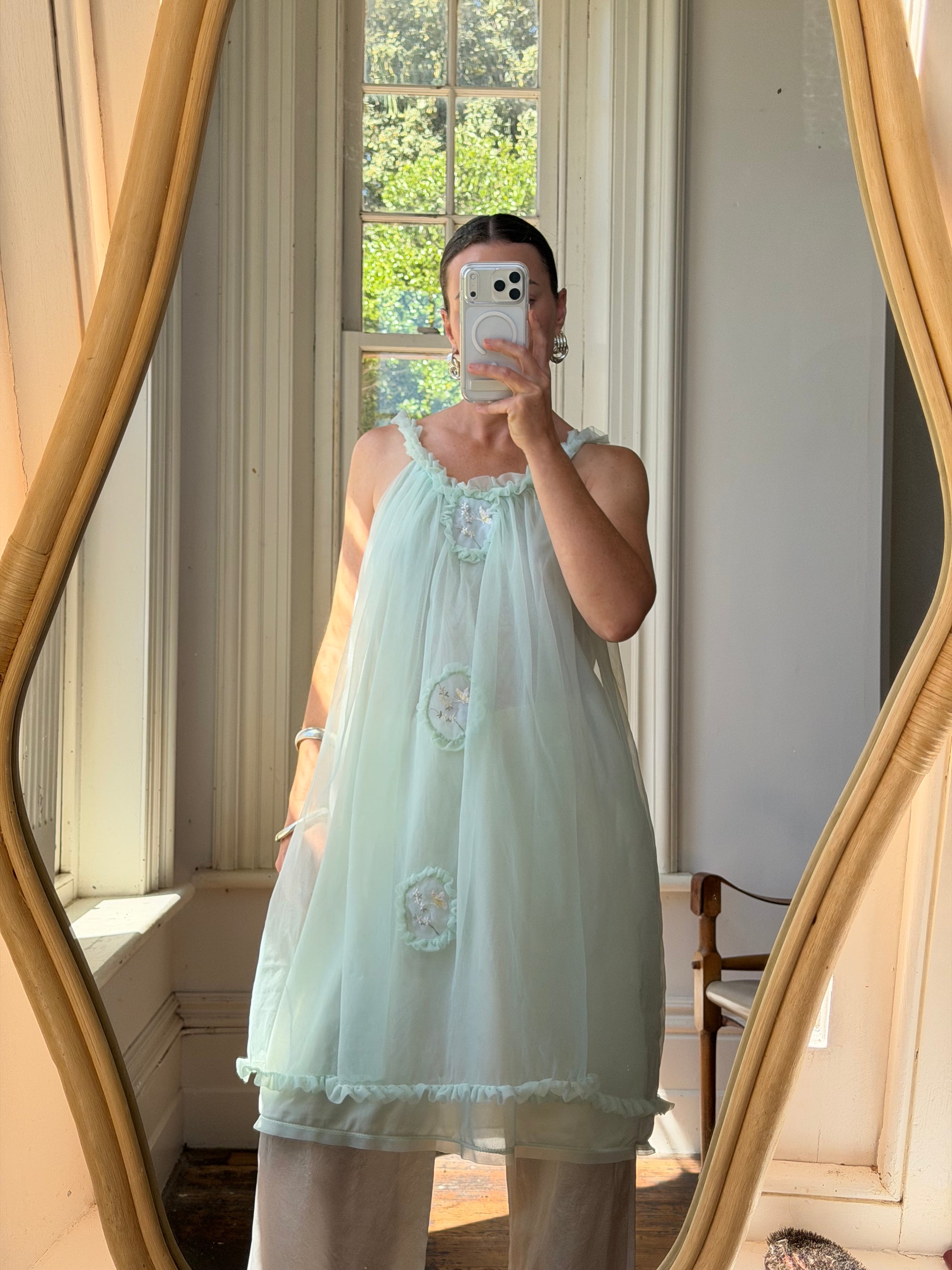 Vintage 60s Babydoll Shift Dress Mint