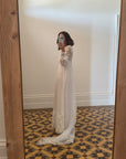 Vintage 60s Daisy Wedding Gown with Train