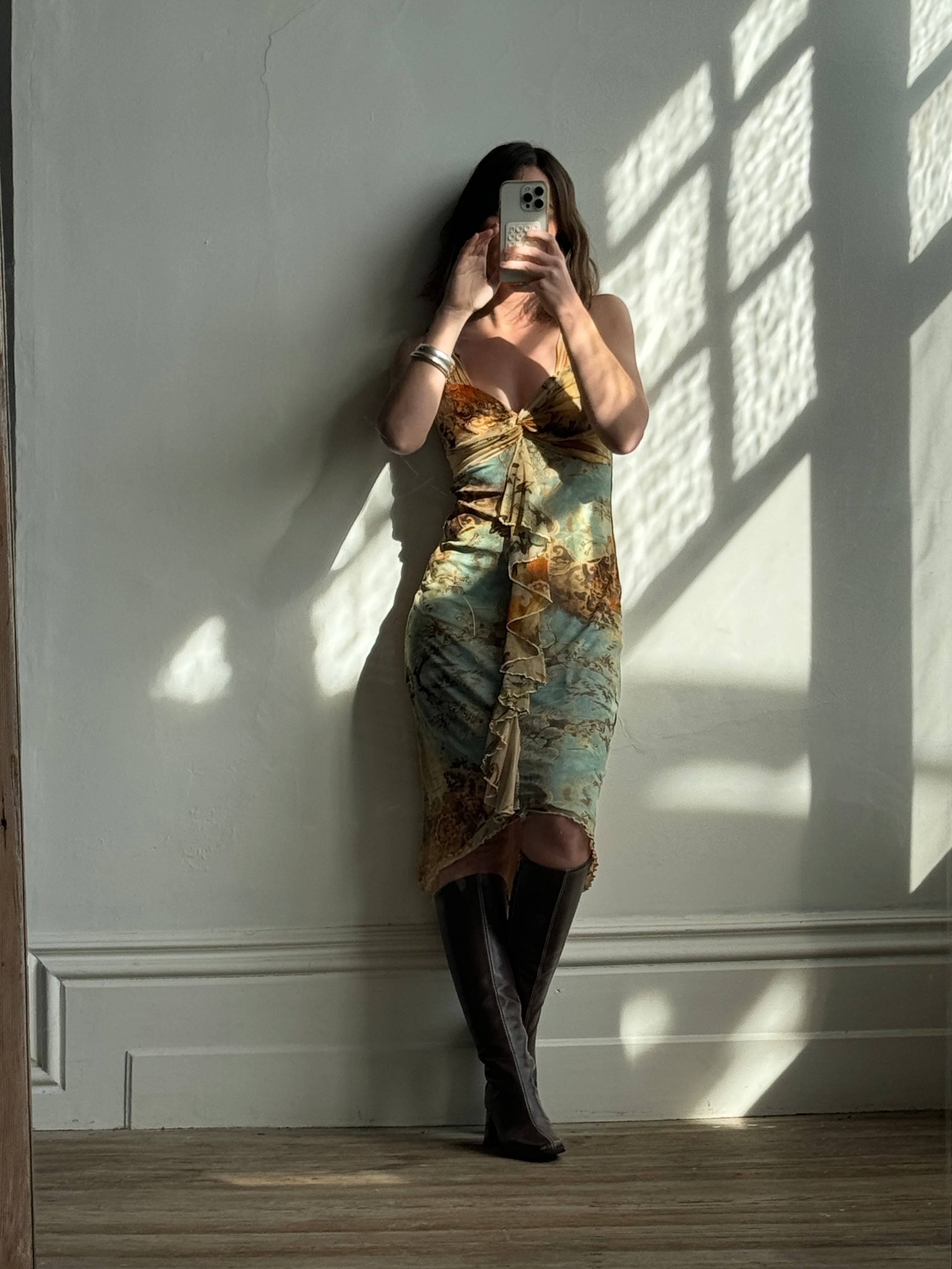 Vintage Y2K Golden Bodycon Dress