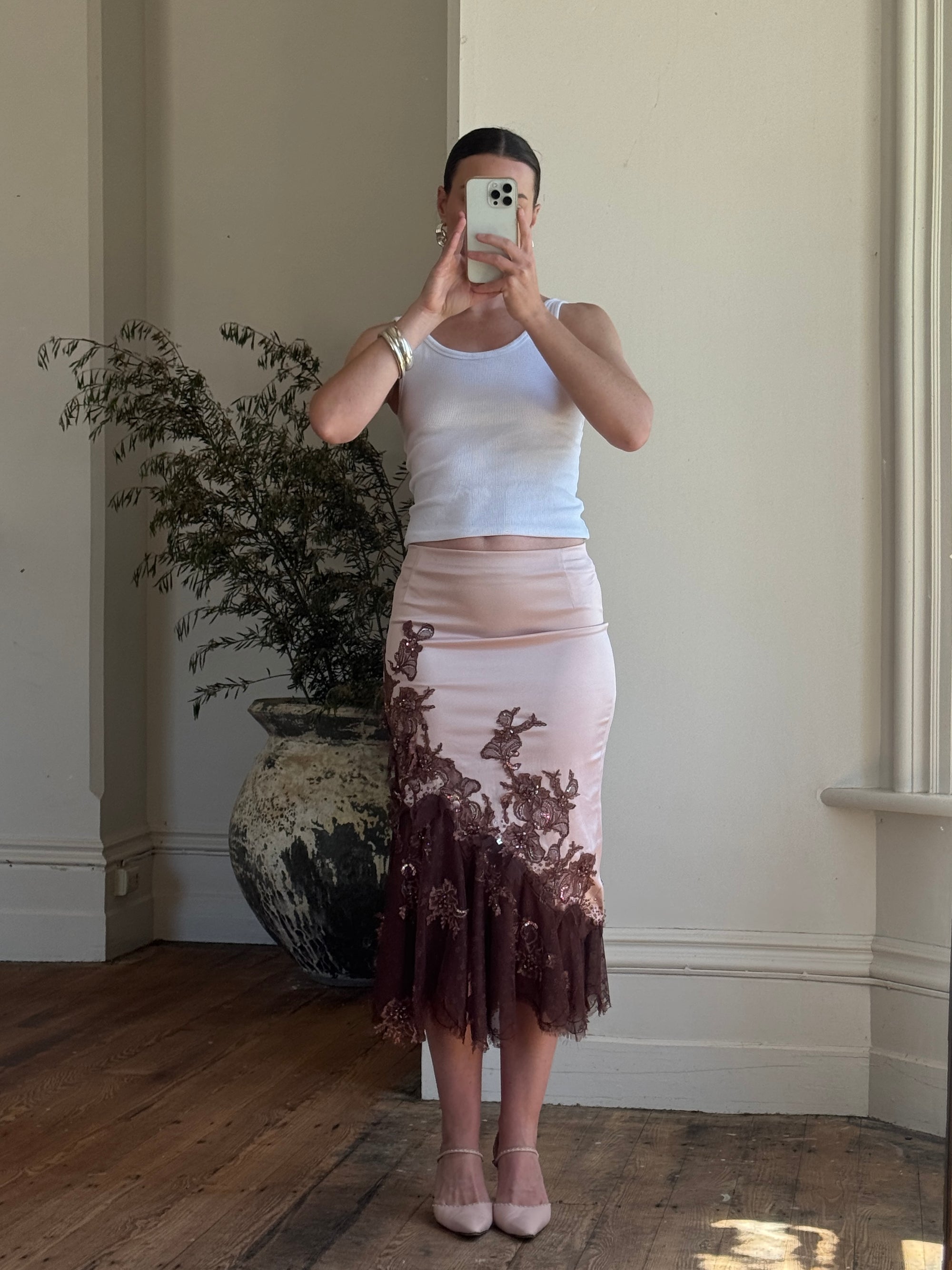 Vintage 90s Glitter Fairy Skirt Chocolate Pink