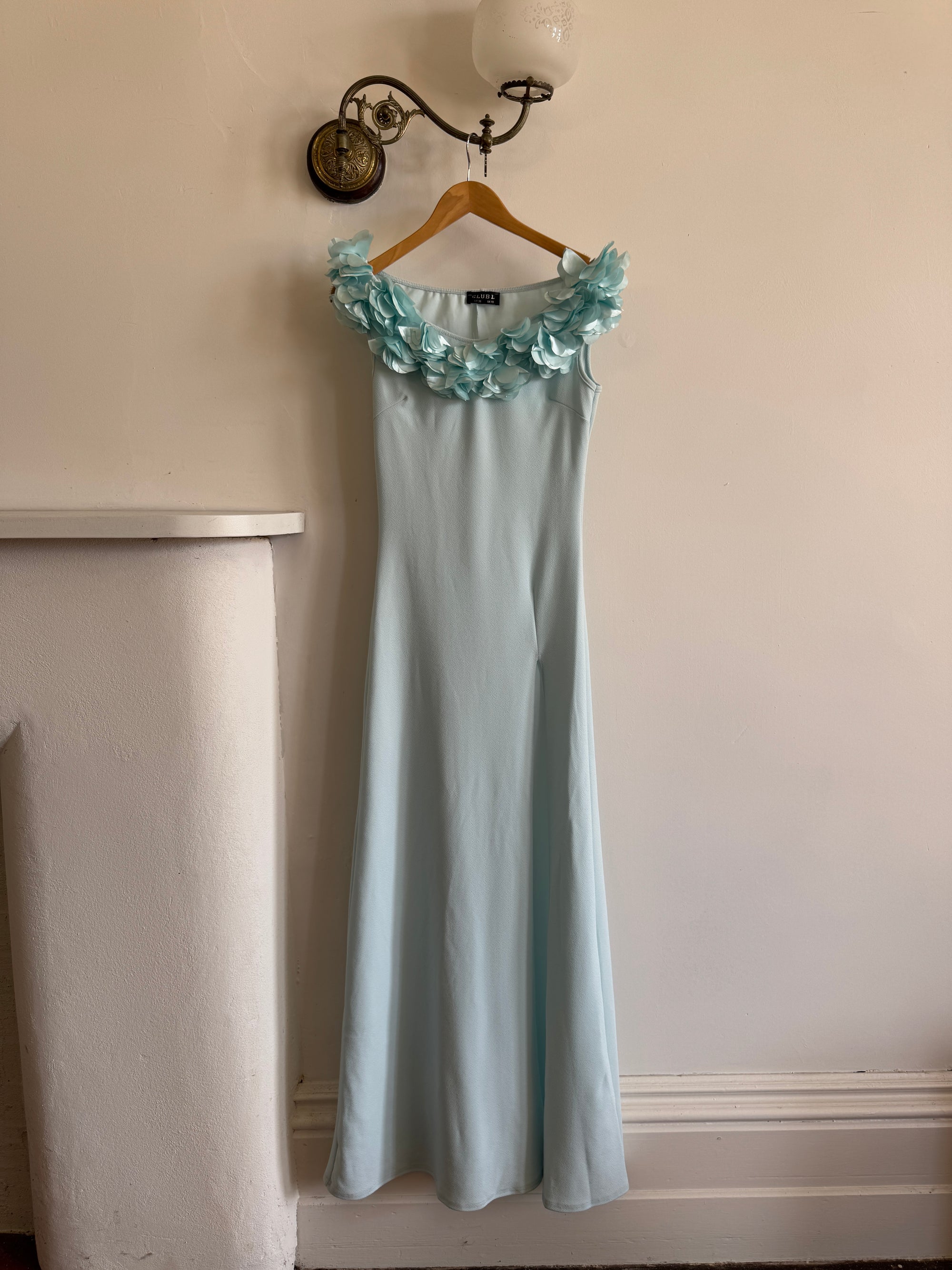 Vintage Y2K Aquamarine Petal Dress