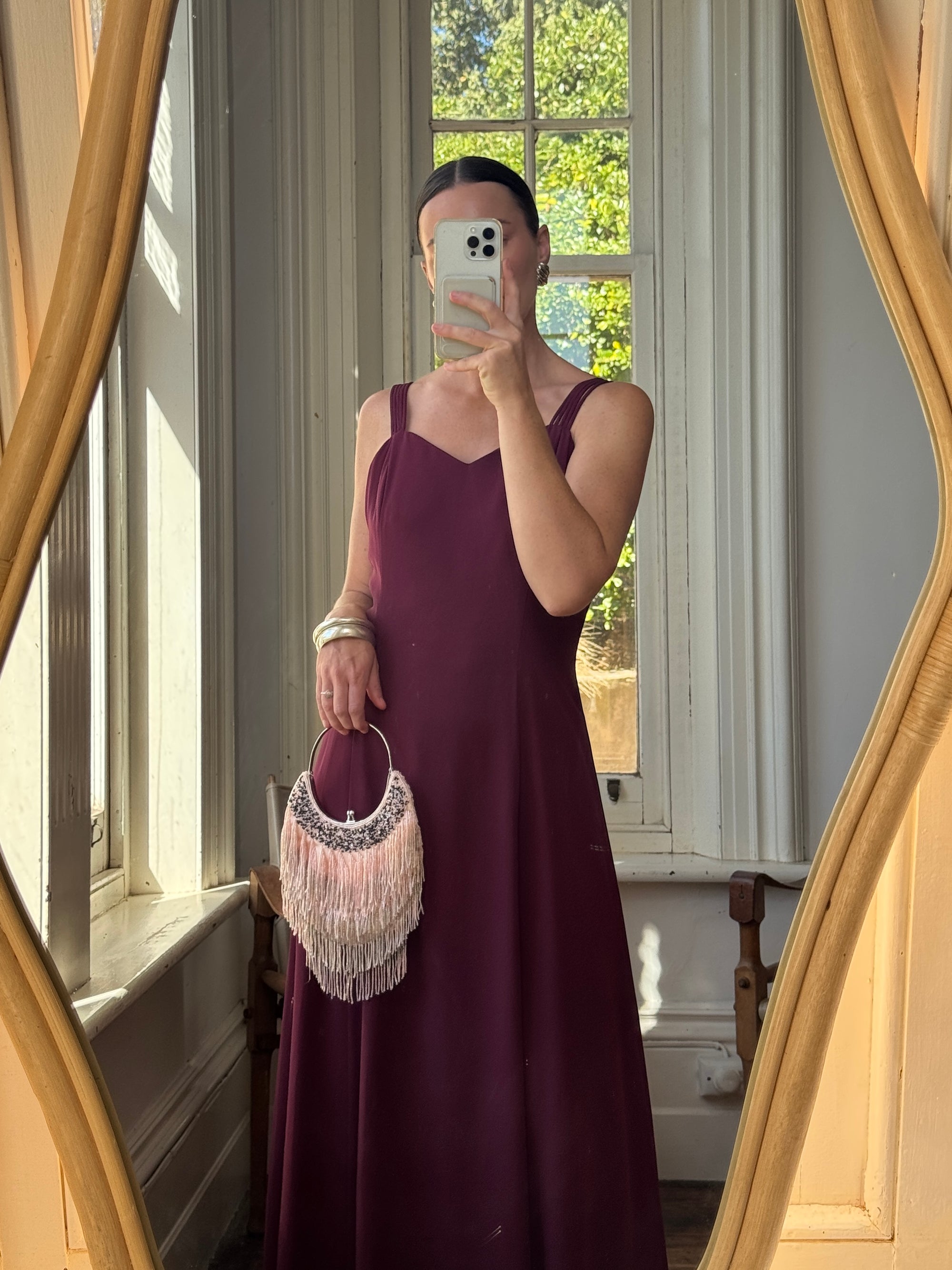 Vintage 90s Australian Made Plum Strappy Dress