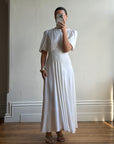 Vintage 40s Minimal Puff Sleeve Bias Wedding Dress