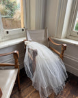 Vintage Scalloped Tulle Veil with Satin Rosette