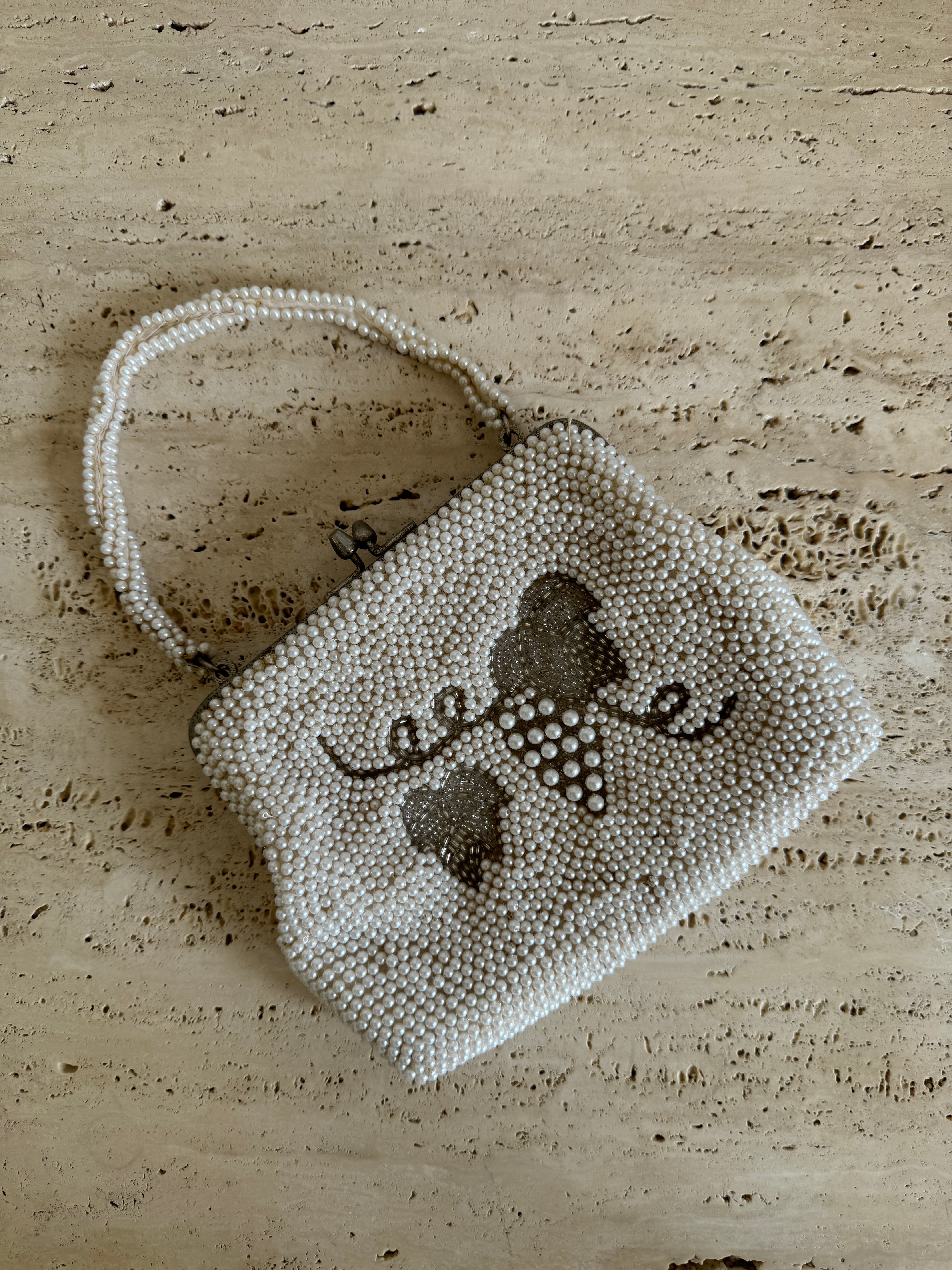 Vintage Pearl Grape Vine Evening Bag