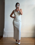 Vintage 90s Australian Made Bow Crepe Pencil Dress