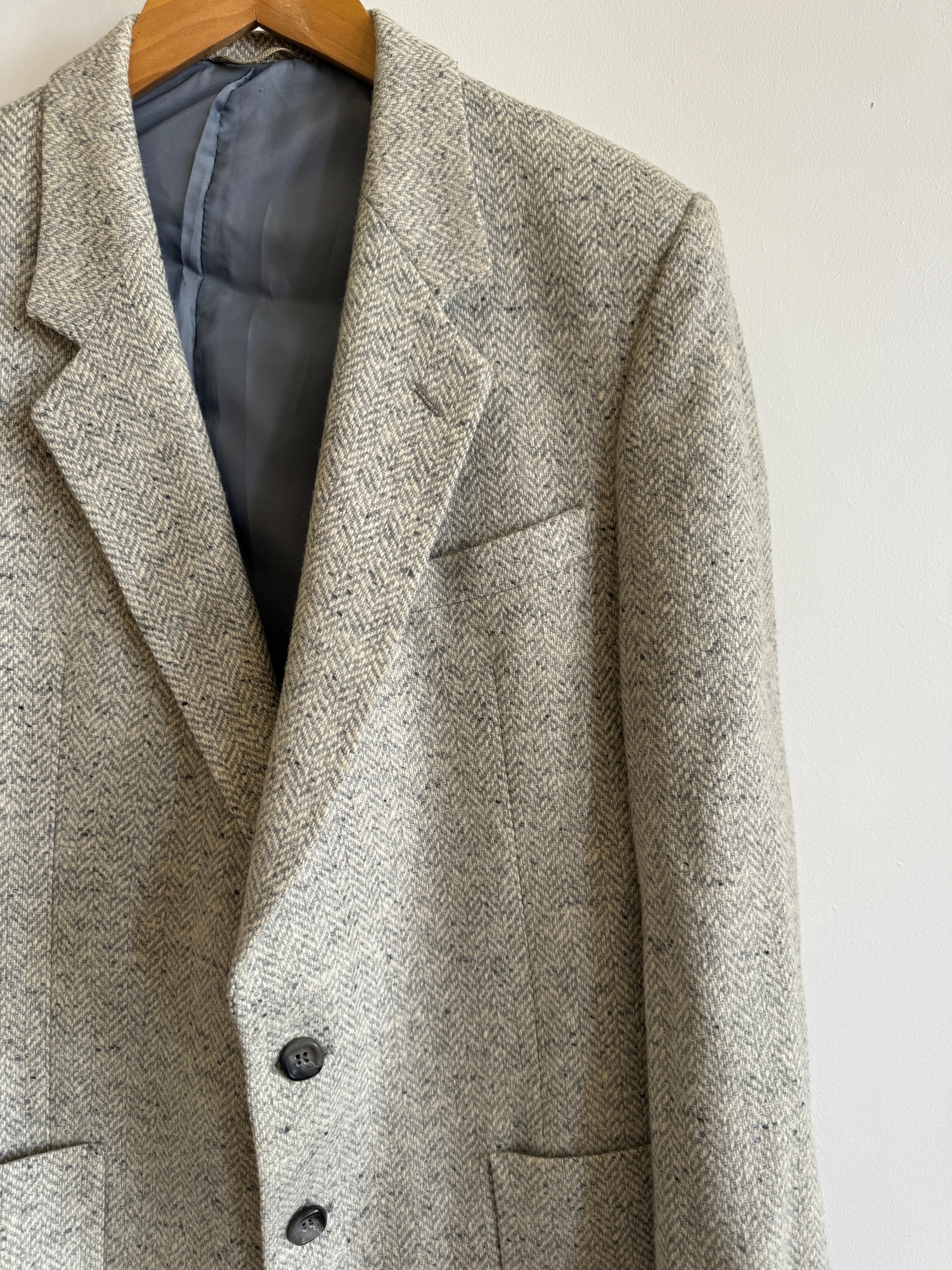 Vintage Pure Wool Light Grey Blazer