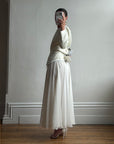 Vintage 90s Jacquard Rhinestone Jacket and Chiffon Bridal Skirt Set