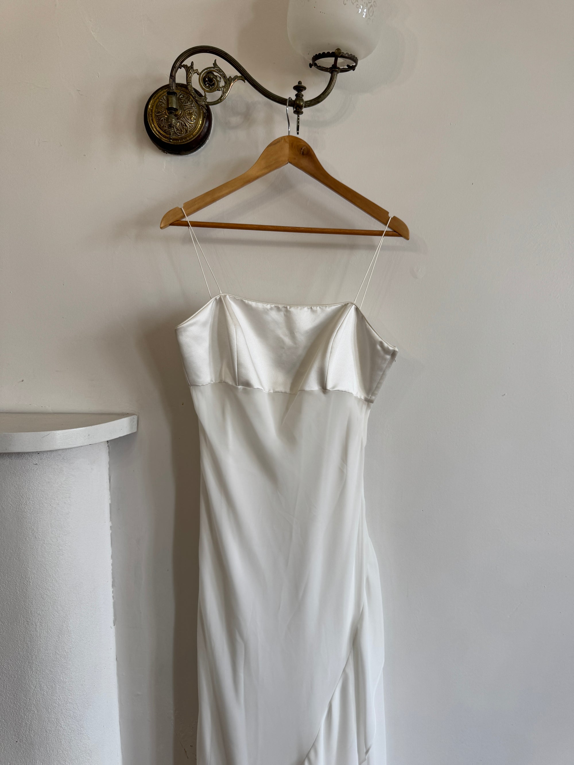 Vintage 90s Satin Slip Dress Ivory