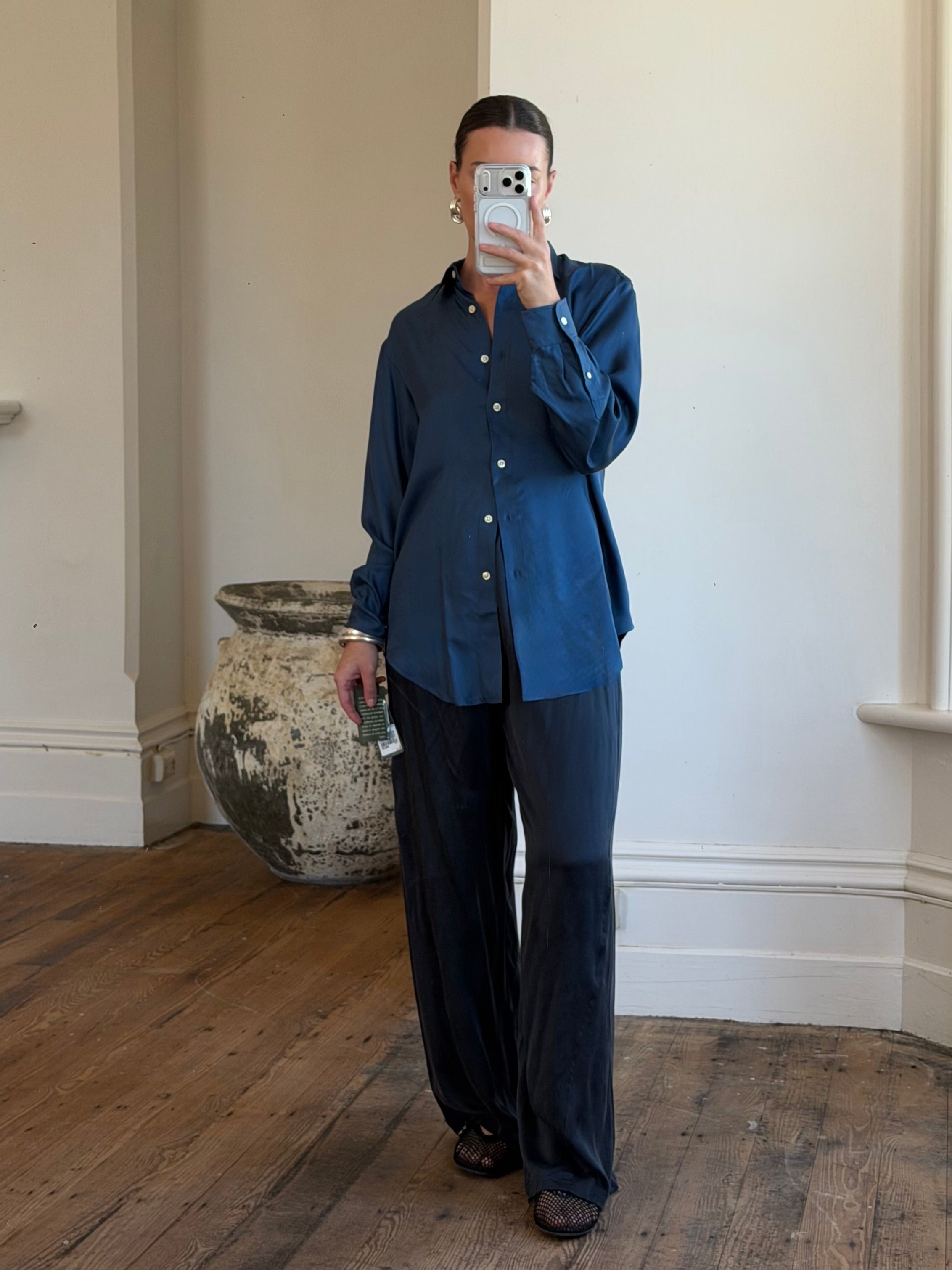Vintage 90s Ralph Lauren Silk Shirt Teal – Call Me The Breeze