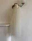 Vintage Scalloped Tulle Veil with Satin Rosette