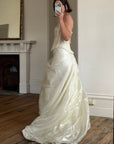 Vintage 90s Italian Sequin Bustier and Ruffle Skirt Bridal Set