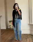 Vintage Embroidered Large Spanish Flamenco Scarf Noir