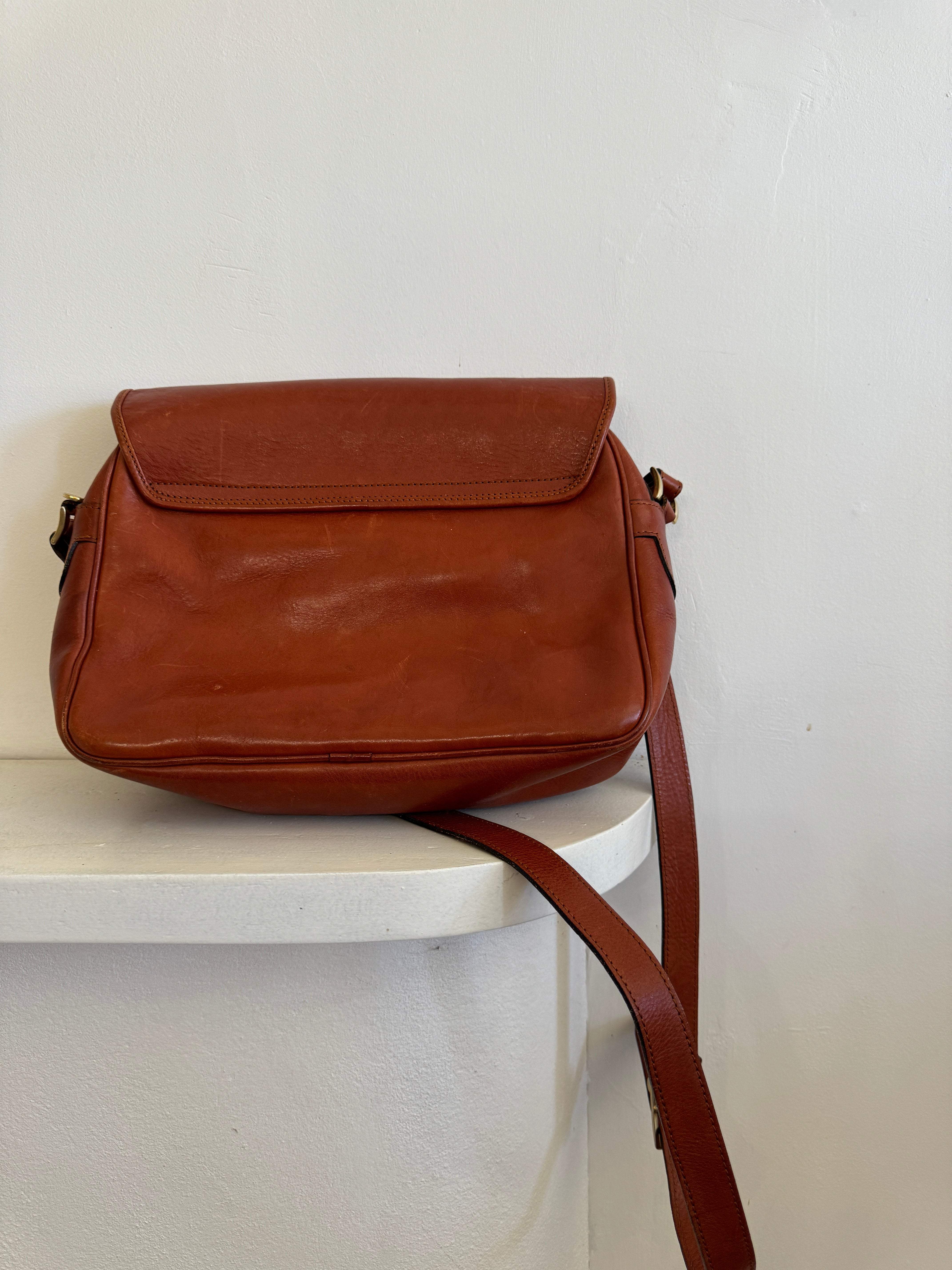 Vintage Leather Crossbody Satchel