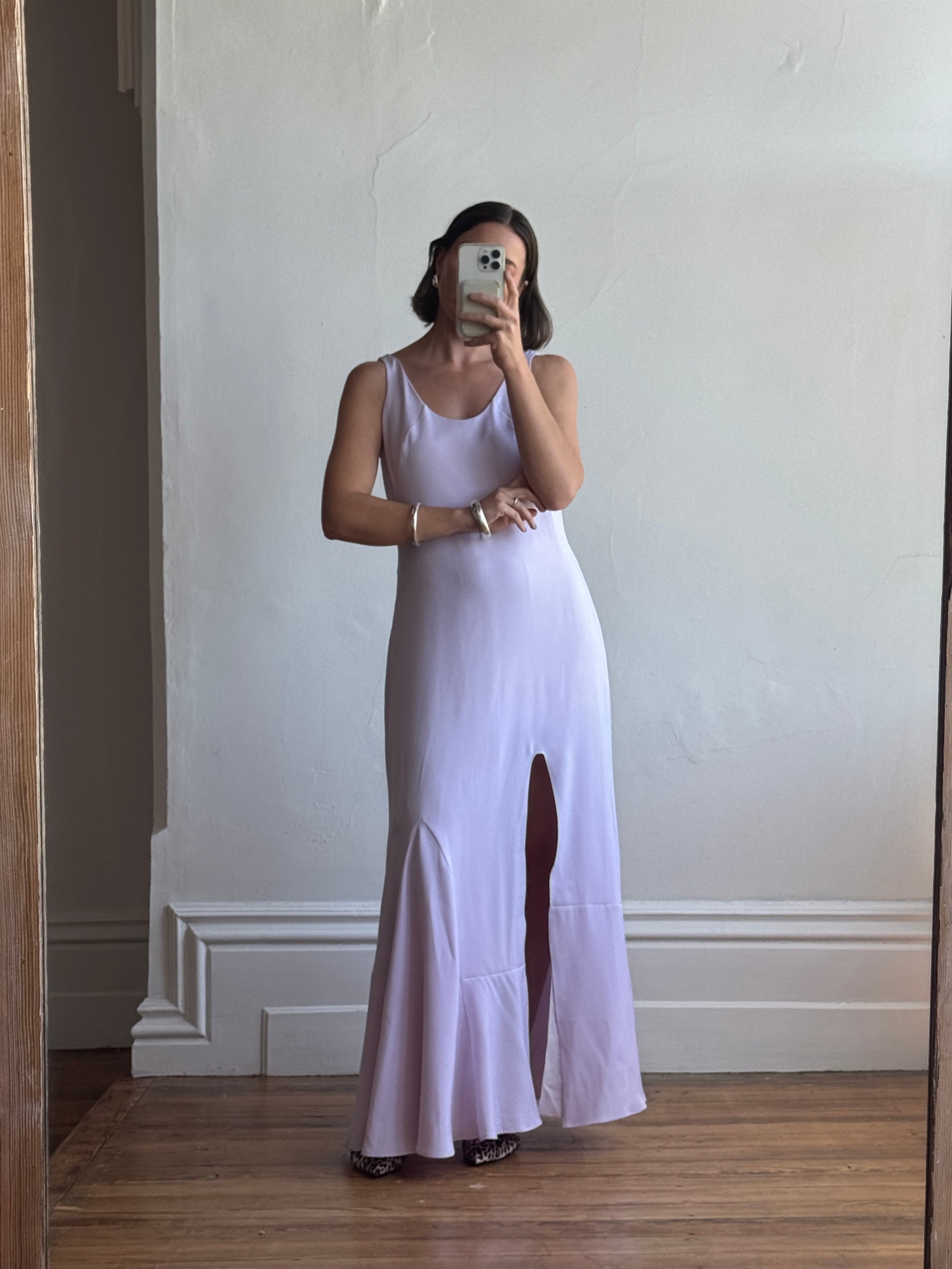 Vintage Y2K Halston Heritage Lilac Slip Dress
