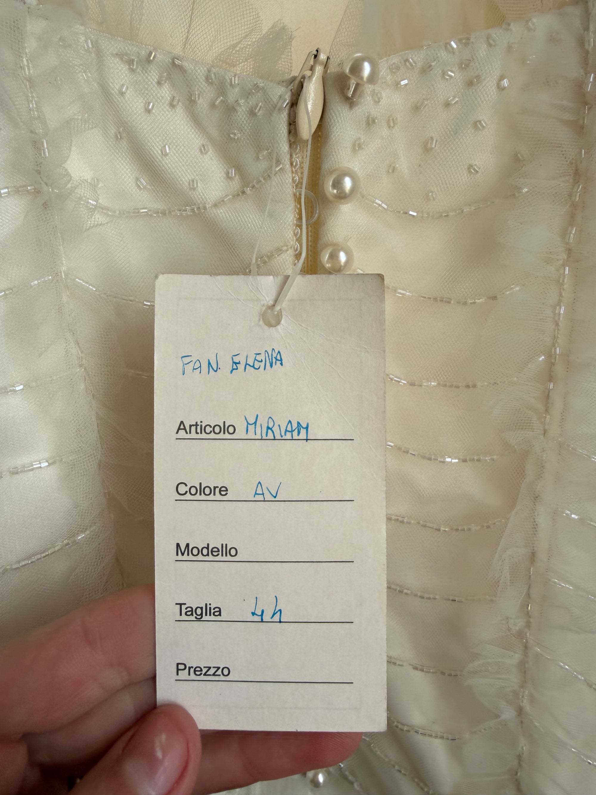 Vintage 90s Italian Bridal Fairy Tulle Embroidered Bustier and Satin Skirt