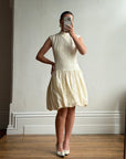 Vintage 90s Cream Broderie Anglaise Bubble Mini Dress