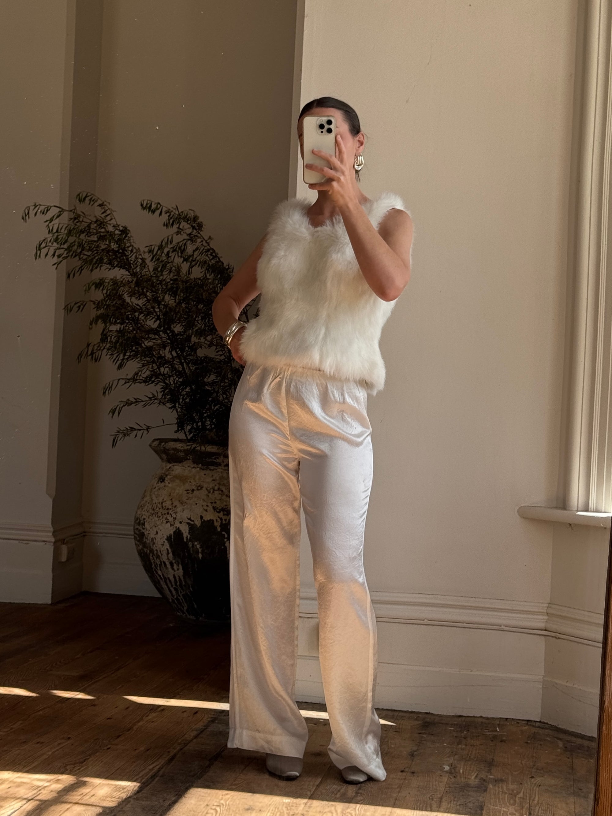 Vintage 80s Polar Faux Fur Tank Top