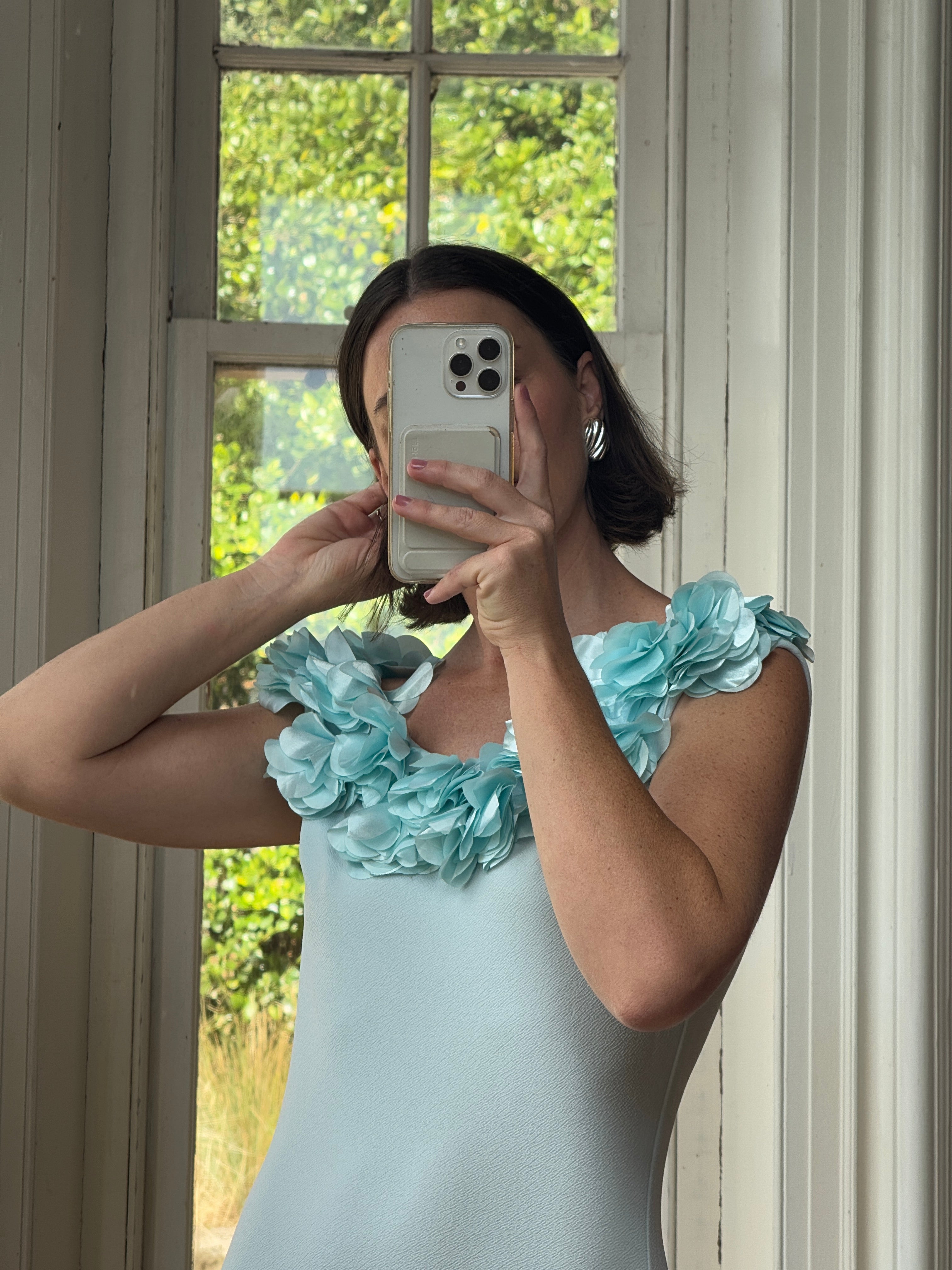 Vintage Y2K Aquamarine Petal Dress