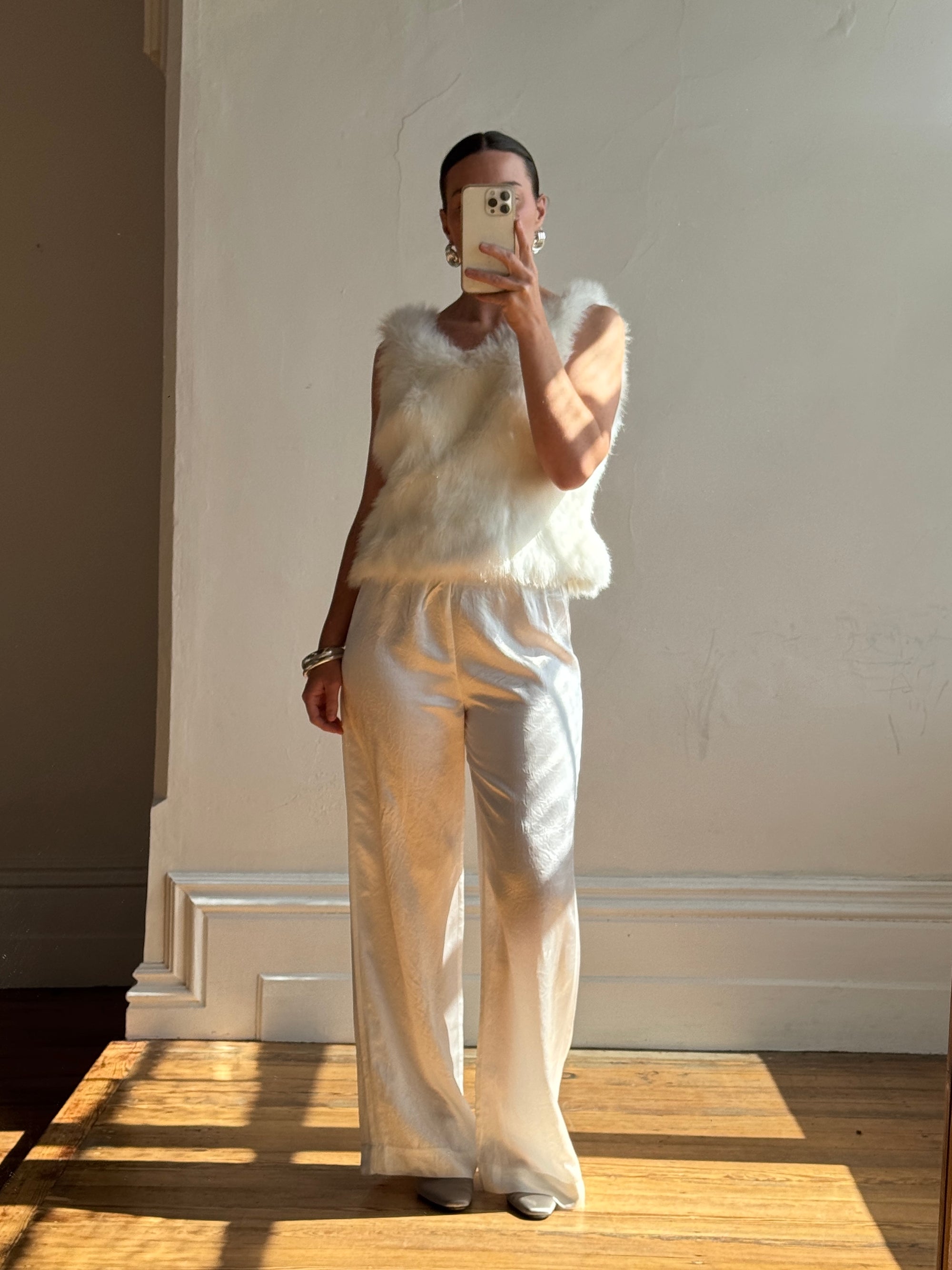 Vintage 80s Polar Faux Fur Tank Top