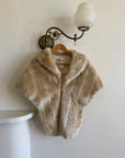 Vintage 50s Creme Latte Faux Fur Stole