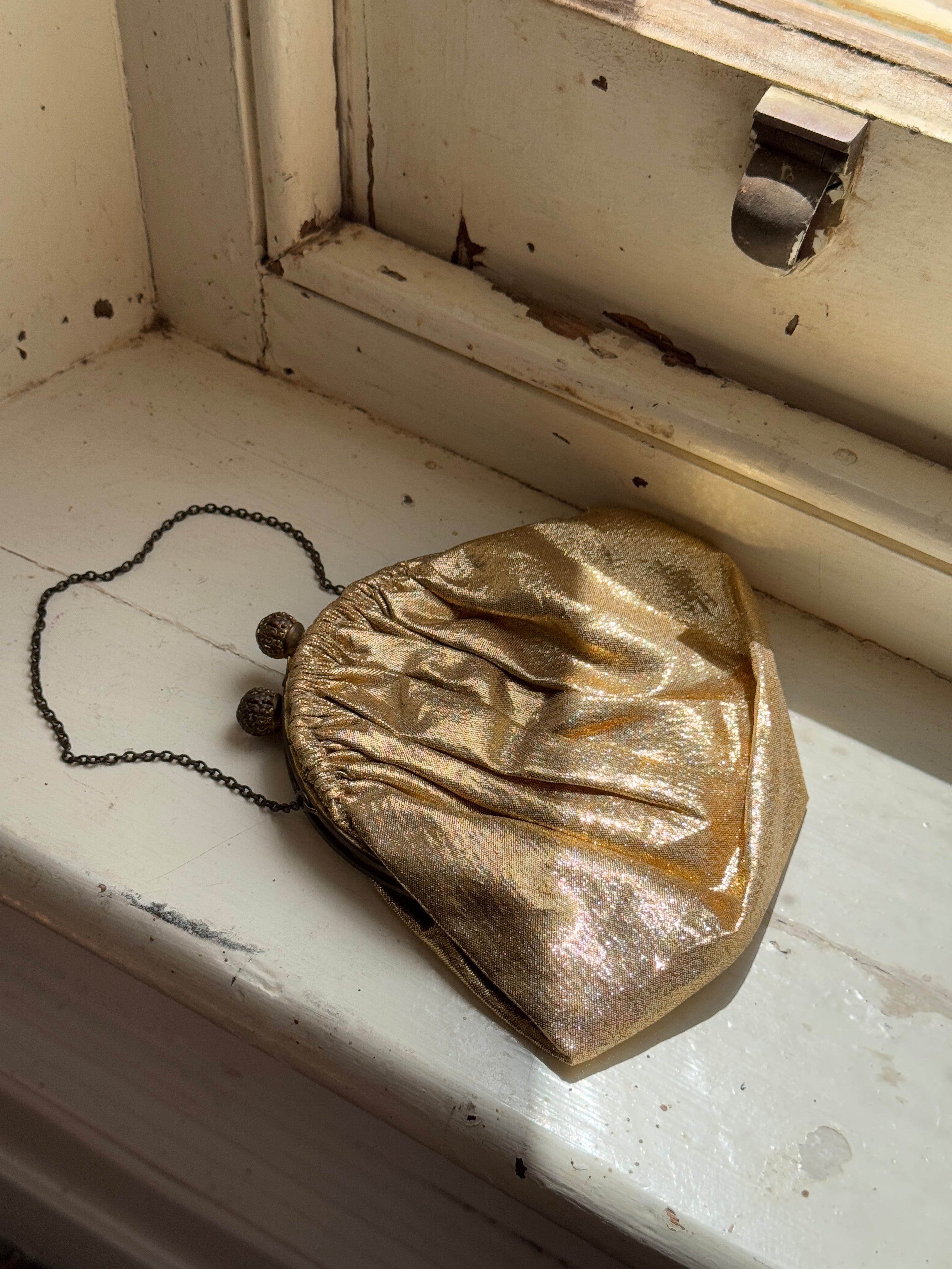Vintage Gold Shimmer Petite Evening Purse