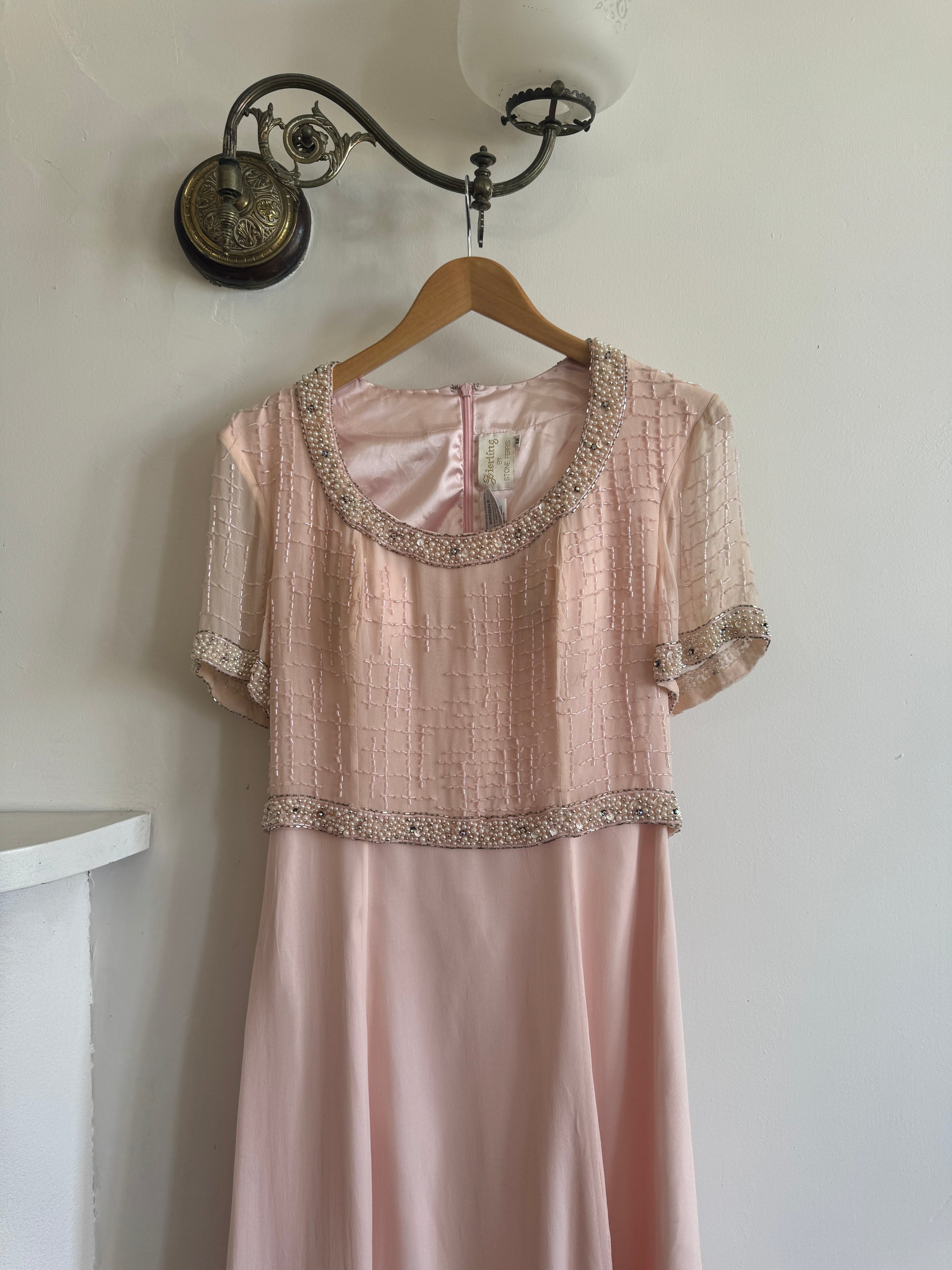 Vintage 80s Baby Pink Pure Silk Embellished Evening Gown Call Me The Breeze Vintage 80s Baby Pink Pure Silk Embellished Evening Gown Call Me The Breeze