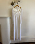 Vintage 90s Sheer Organza Long Sleeve Empire Bridal Dress