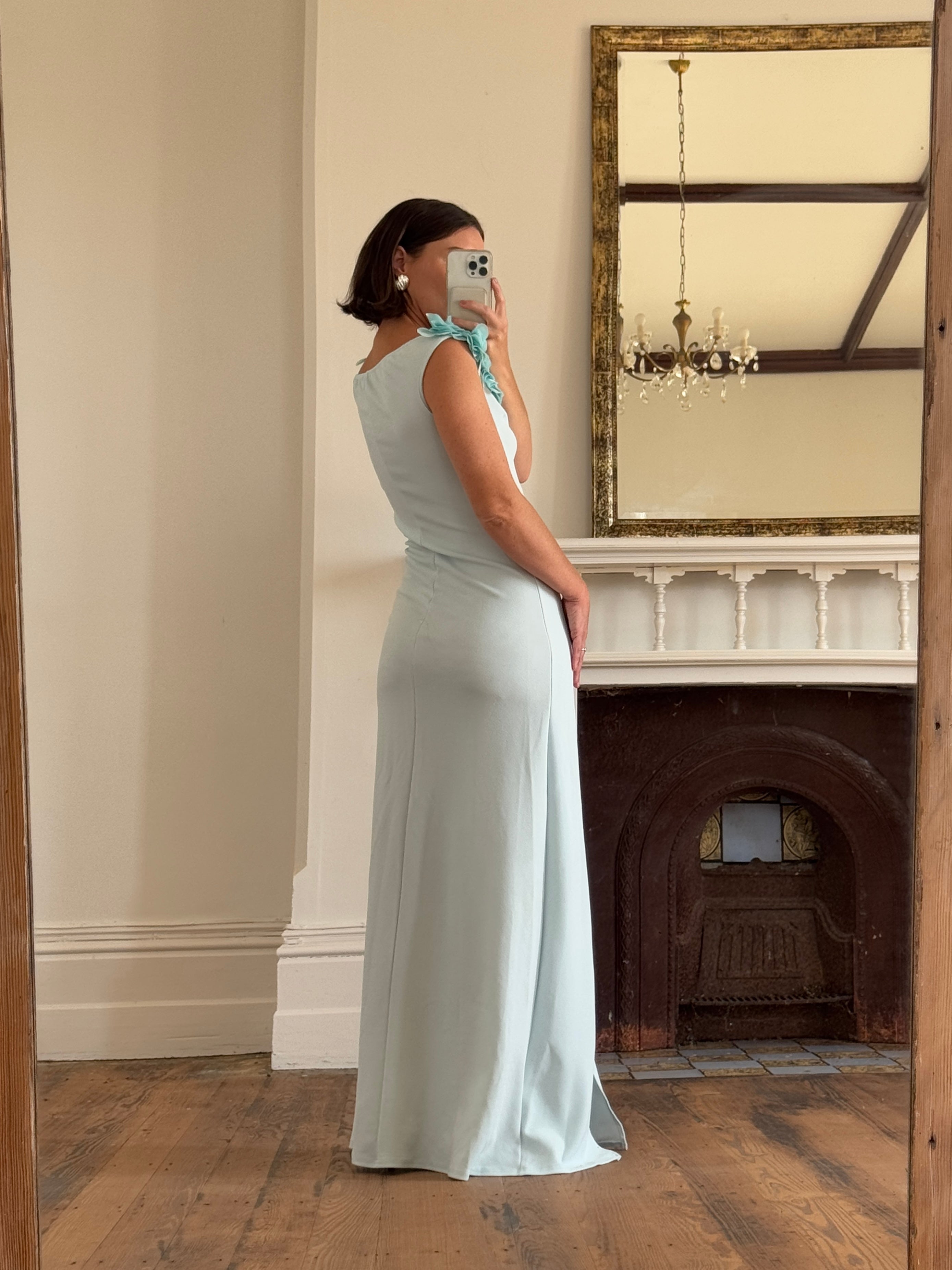 Vintage Y2K Aquamarine Petal Dress