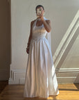 Vintage 90s Australian Made Lace Halter Satin Wedding Dress