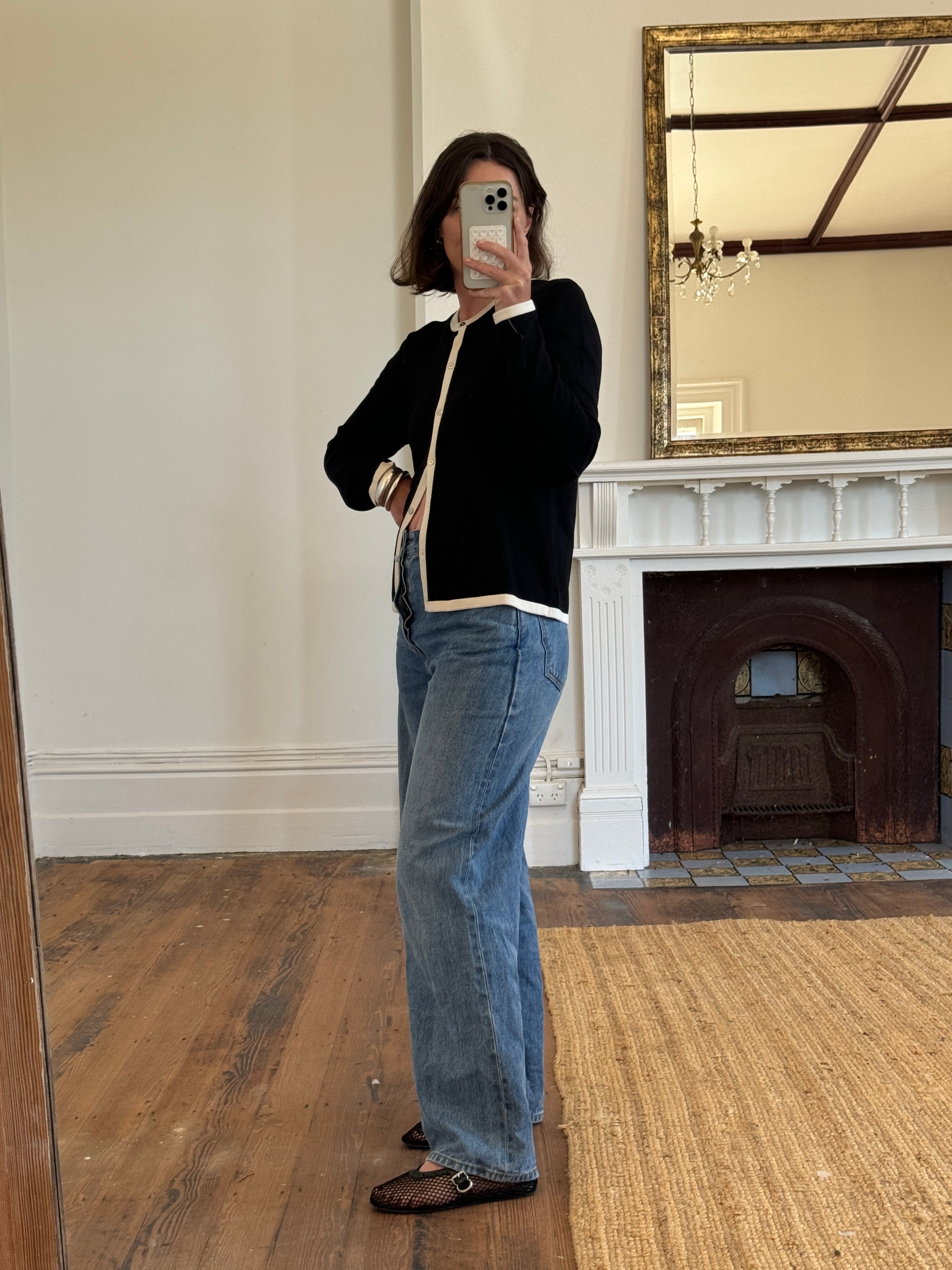 Vintage 90s Ralph Lauren Silk Blend Contrast Stitch Cardigan