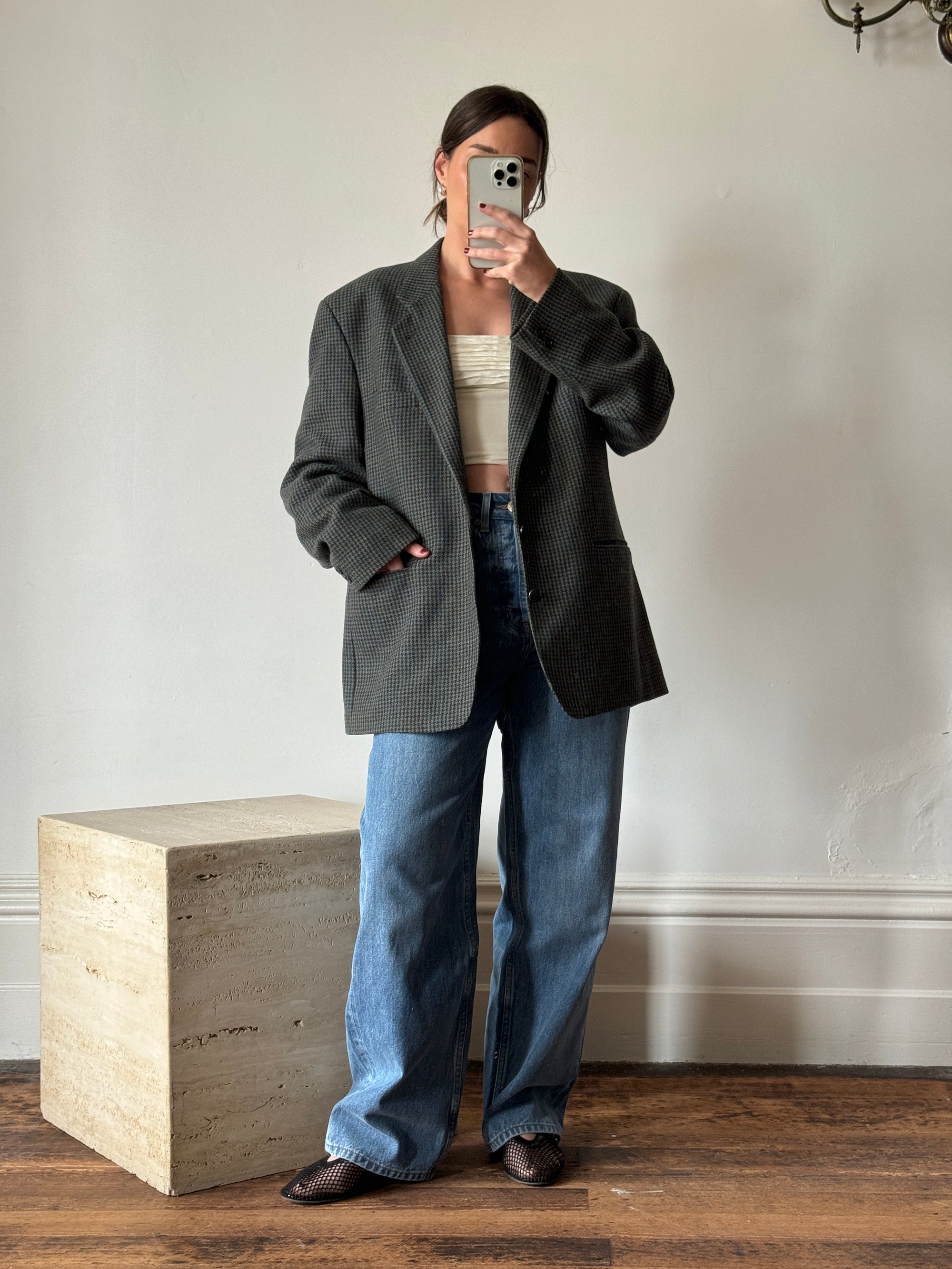 Vintage New Zealand Made Wool Blazer Navy