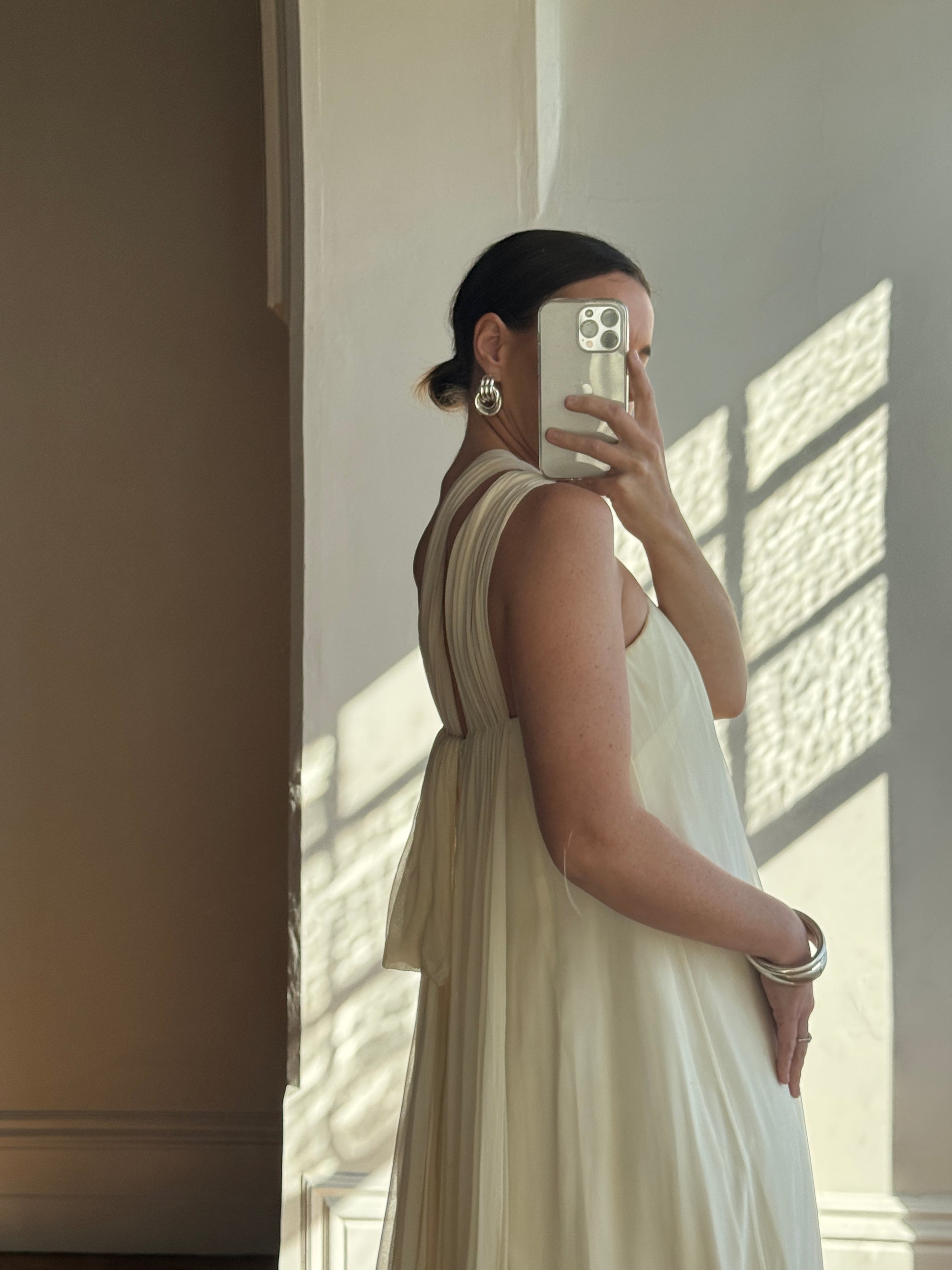 Vintage Y2K Pure Silk Chiffon Grecian Gown