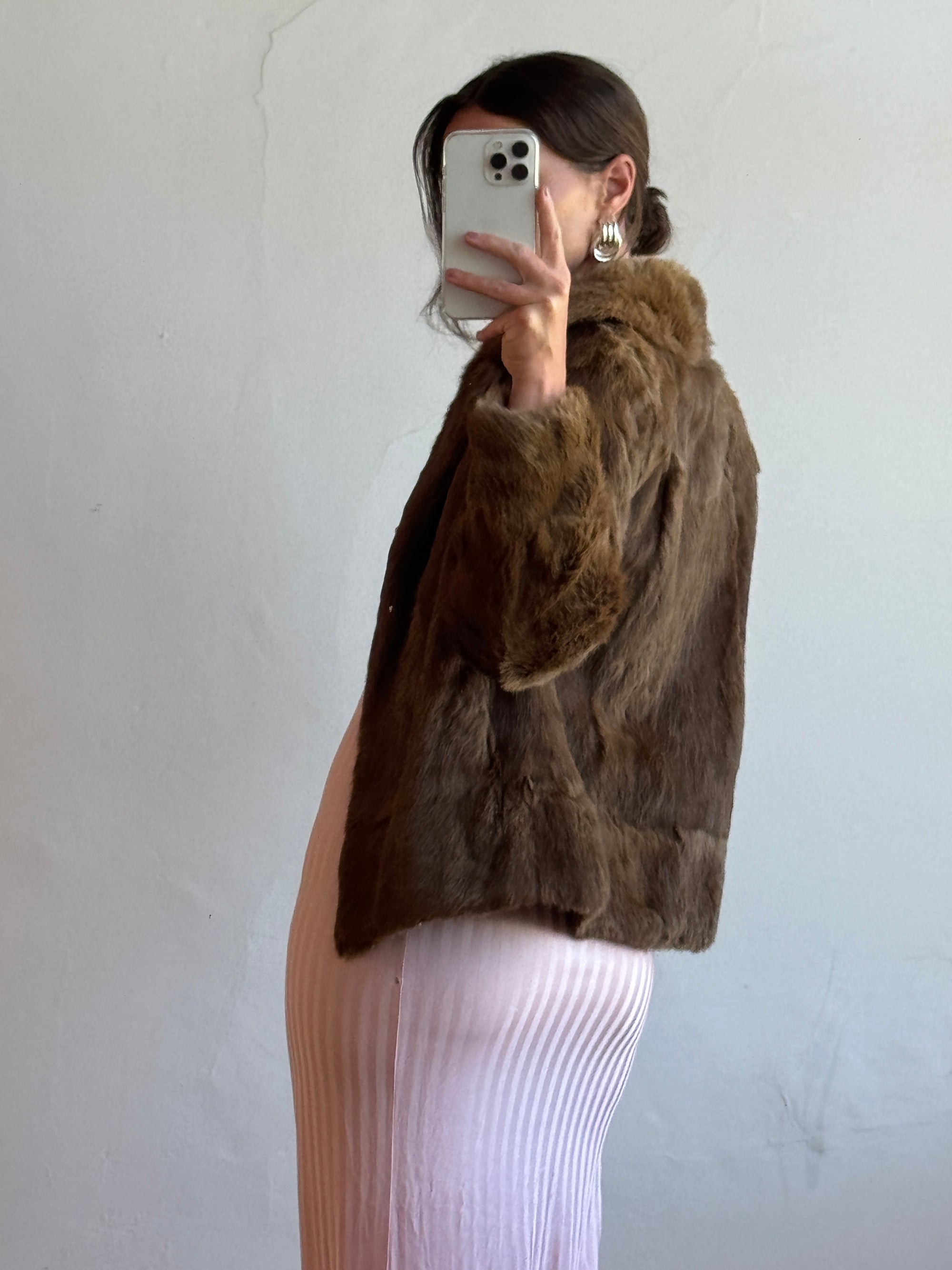 Vintage 70s Nougat Fur Jacket