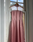 Vintage 90s Dusty Rose Satin High Neck Dress