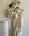 Vintage 90s Satin Bustier and Pure Silk Bridal Skirt Meringue
