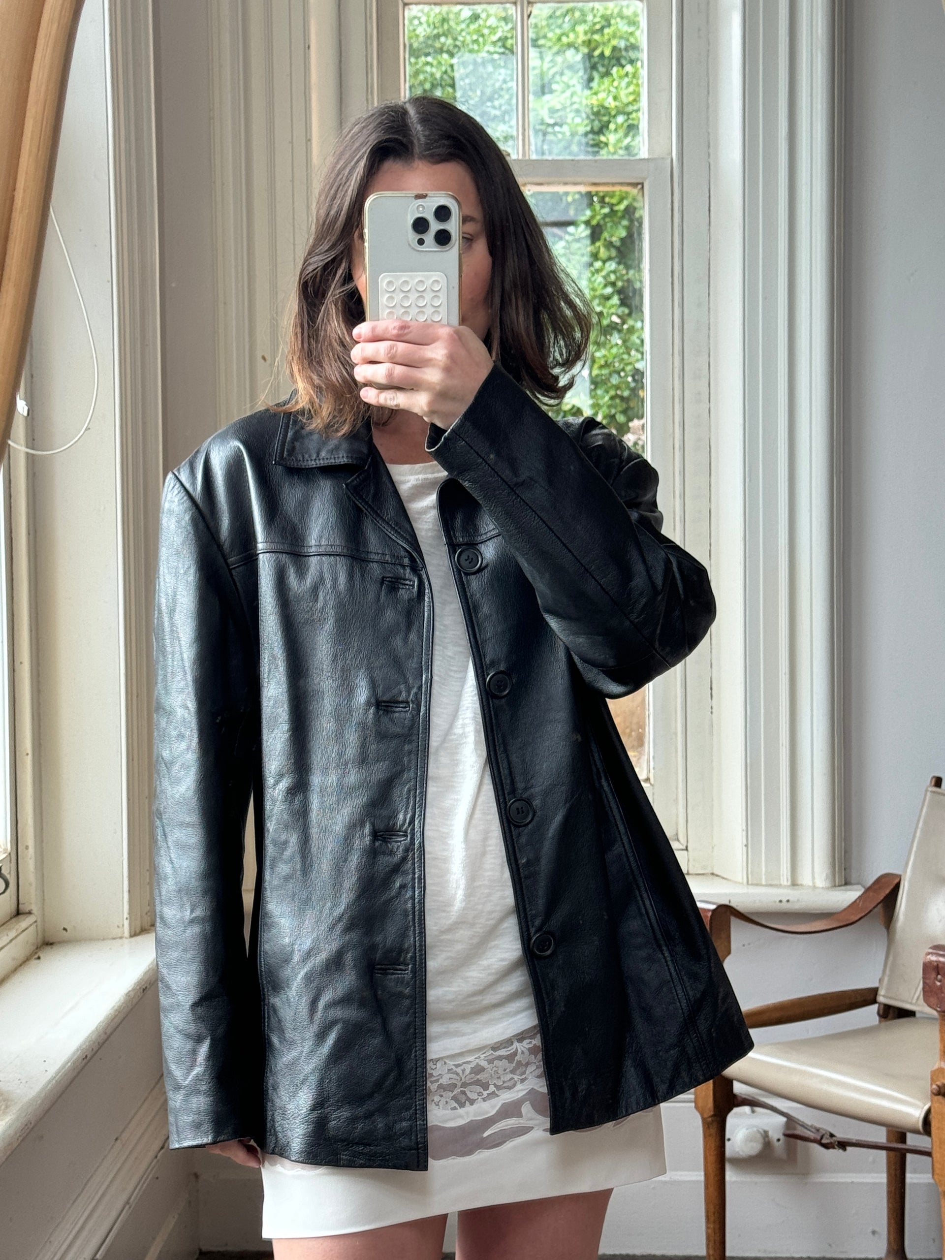 Vintage 90s Leather Jacket Black – Call Me The Breeze