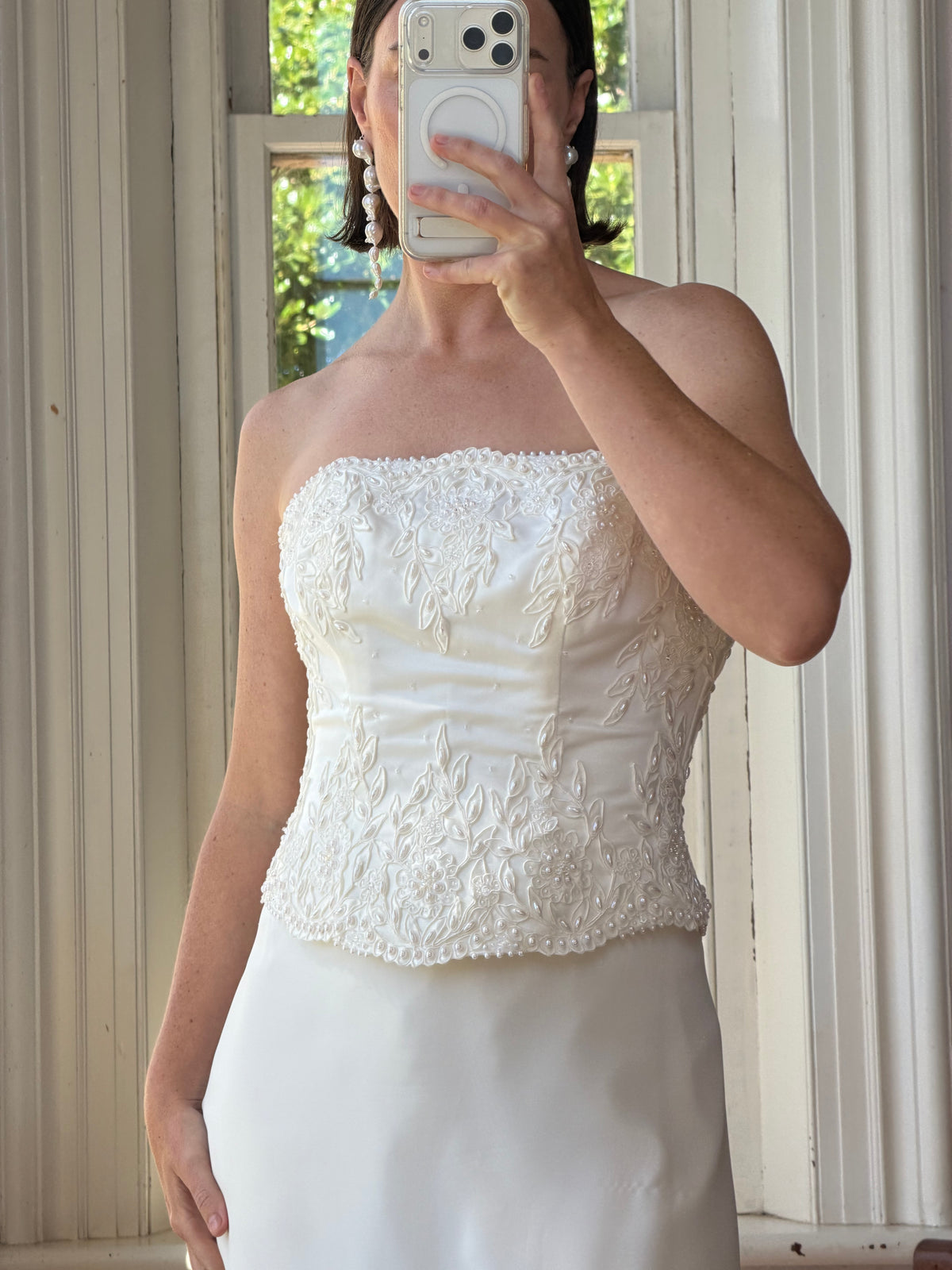 Vintage 90s Bridal Embellished Corset and Slip Skirt Set