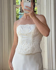 Vintage 90s Bridal Embellished Corset and Slip Skirt Set