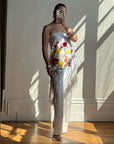 Vintage Embroidered Large Spanish Flamenco Scarf White