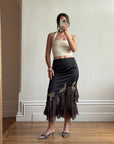 Vintage 90s Glitter Fairy Skirt Chocolate Noir