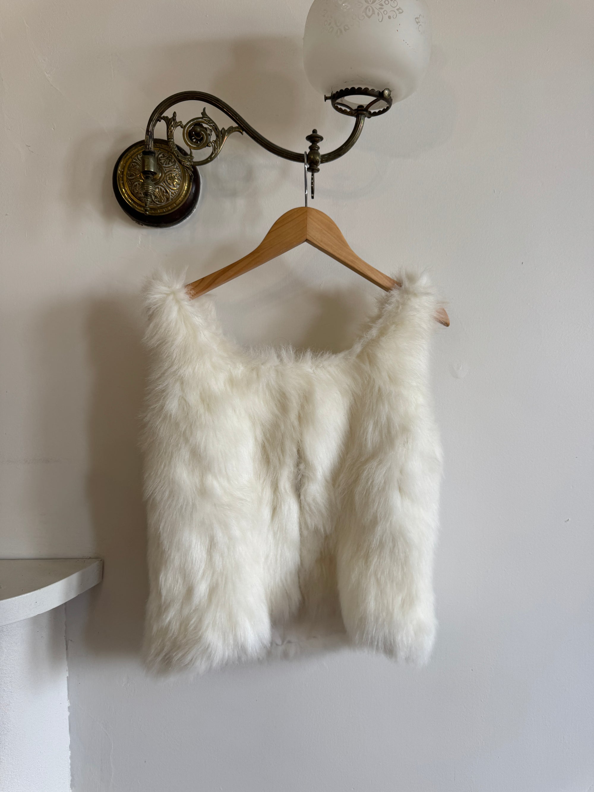 Vintage 80s Polar Faux Fur Tank Top