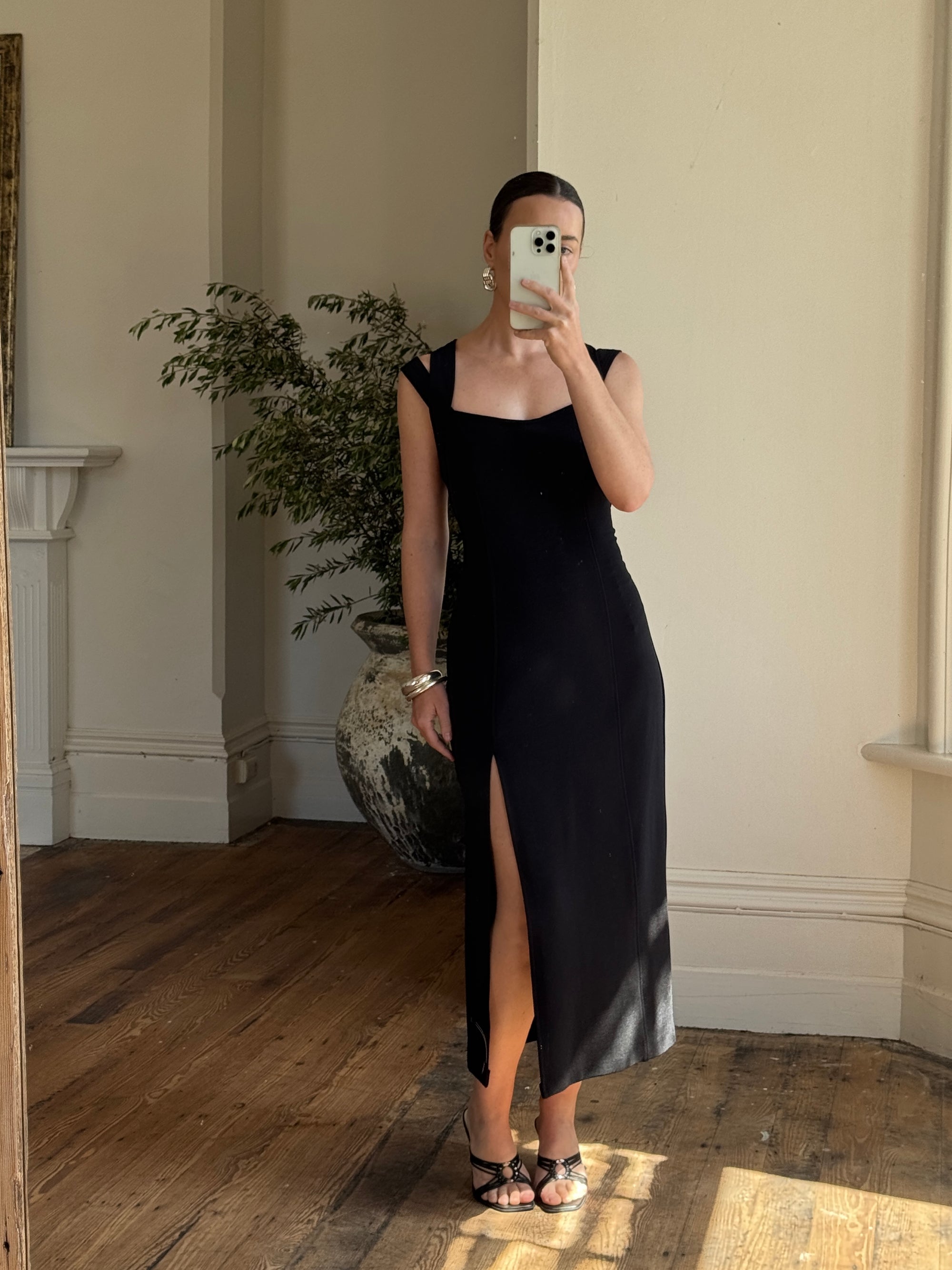 Vintage 90s Bodycon Midi Harness Straps With Rhinestone Buckles