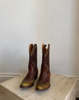 Vintage Mexican Old Gringo Western Cowboy Boots Cognac Brown