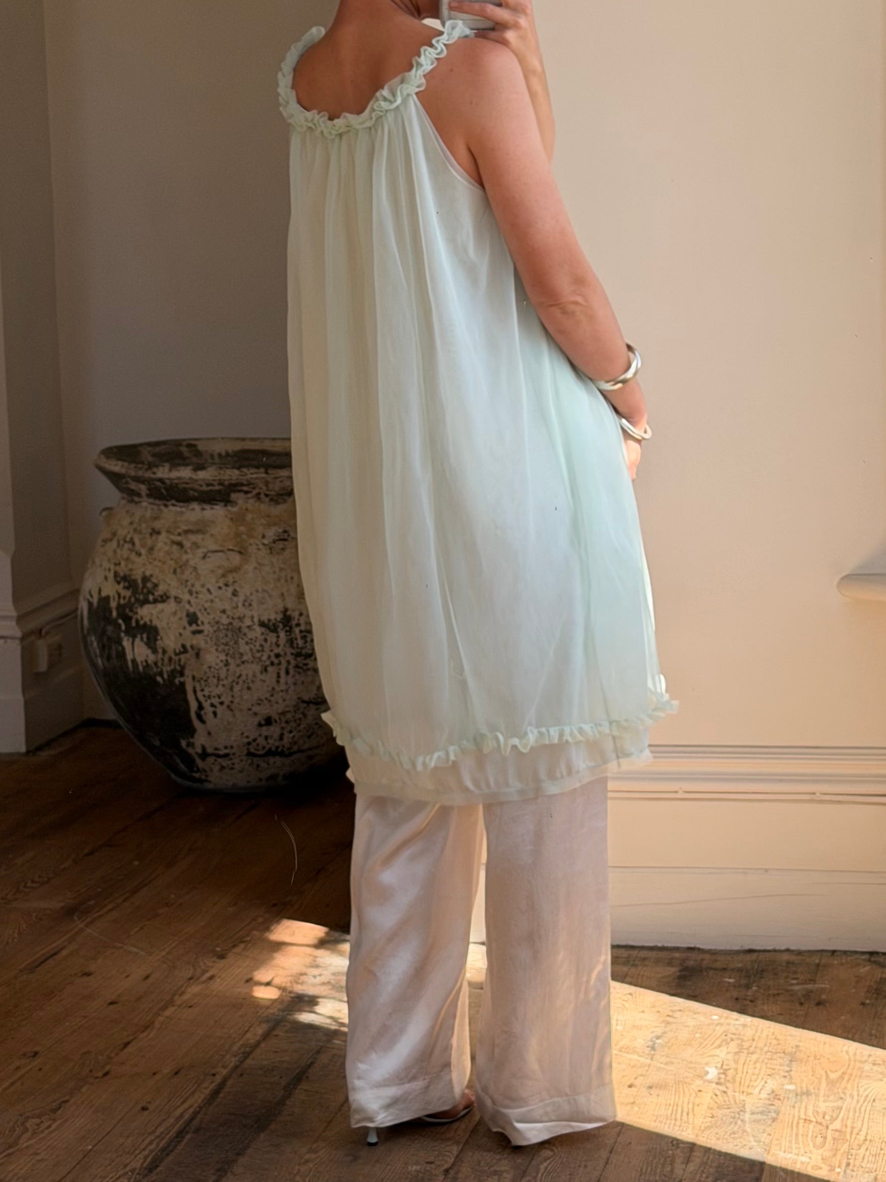 Vintage 60s Babydoll Shift Dress Mint