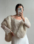 Vintage 60s Faux Fur Stole Crema