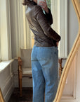 Vintage Y2K YSL Rive Gauche Leather Jacket Chocolate