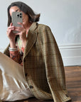 Vintage Aquascutum Olive Gingham Wool Blazer