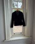 Vintage 90s Velvet Cloverleaf Blazer Noir